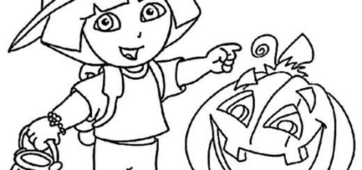 dora in halloween zum ausmalen
