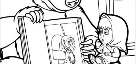 Ausmalbilder Mascha und Der Bär 5