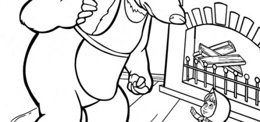 Ausmalbilder Mascha und Der Bär 9